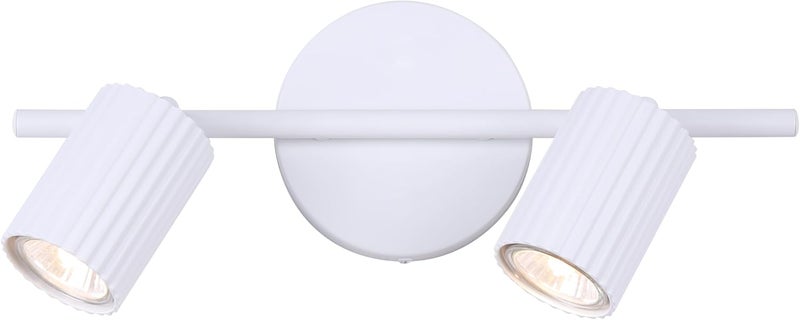 Canarm REXTON 2-Light Ceiling/Wall Track Light – Matte White, Adjustable Modern Fixture for Kitchen, Hallway, or Living Room, Easy Connect Installation - Image 1